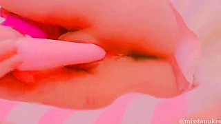 Japanese Amateur Girl 18+ enjoys morning masturbation with pink vibrator, uncensored wet pussy orgasm.