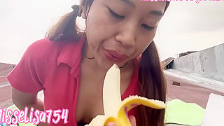 Japanese Teen 18+ Blows Big Cock and Swallows in Public Sex Session