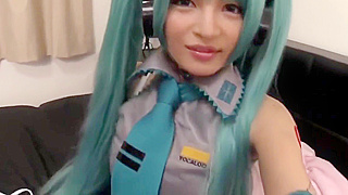 Cute Japanese Hatsune Miku Cosplayer Gets Fucked Hard in POV.