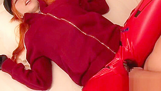Ginger Asian Cosplay Babe in Uniform Gets Her Pussy Fucked Hard.