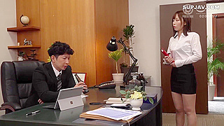 JapaneseSecretary Pleasures HerBosswithVibratorsinSoftcoreFantasyScene