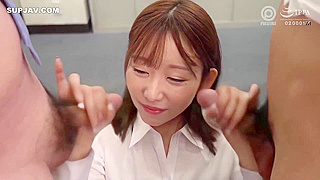 Mai Nanashima Pleasures Her Boss and Partner in Steamy Japanese Office MMF Scene