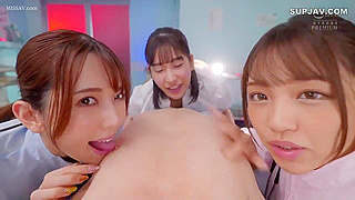 Japanese Nurses in Stockings Seduce and Nail Their Nerdy Boss Hardcore!