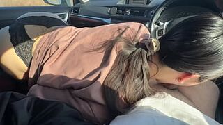 Secret Car Sex – Stealthily seducing and fucking her friend with raw passion.