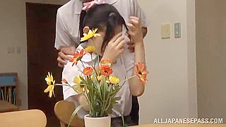 Blindfolded Japanese Goddess Azumi Mizushima Sucks Dick in Dining Room Delight