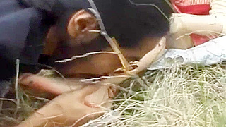Japanese slut gets hairy pussy pounded riverside