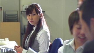 Hot Asian office babe Sayuki Kanno gives a sucks dick in the kitchen
