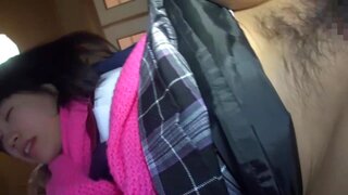 Amateur girl with tiny tits Yuna Kimino sucks and licks cock 5