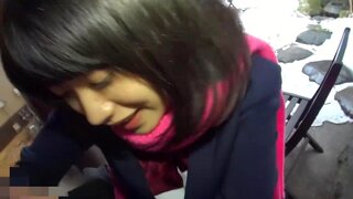 Amateur girl with tiny tits Yuna Kimino sucks and licks cock 5