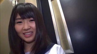 Sex in the toilet for young Japanese in sexy unifrom
