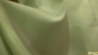 Sexy Japanese teen age cheer leader girl is having fun with sex toys