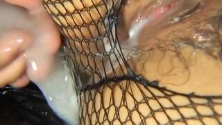 Miyo Kasuge Naughty Asian babe In Fishnets Gets Creampie 2