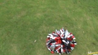 Sexy Japanese teen age cheer leader girl is having fun with sex toys 2