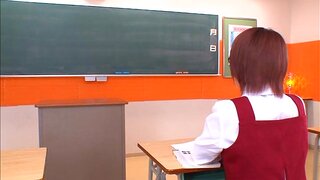 Sweet schoolgirl in glasses Mayu Nozomi fucks with her male teacher 11