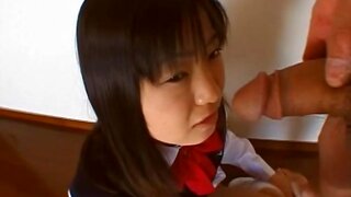 Anna Kuramoto schoolgirl blowjob