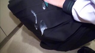 Sex in the toilet for young Japanese in sexy unifrom 6