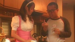 Sexy JP housewife Akiho Yoshizawa washes her hubby and jerks him off 3