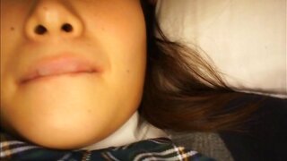 Yuki Asahi Asian teen in school uniform gets fingered and licked 2