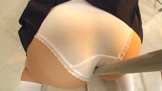Japanese schoolgirl, Aimi Usui, receives a harsh fuck 6