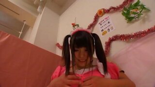 Glorious Japanese AV model is a maid in pink costume gets drilled 3