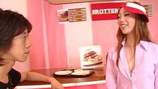 Hot Asian Teen 18+ Waitress Gets Steamy with Customer